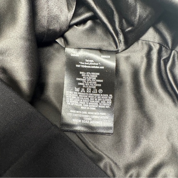 Ted Baker Sheer Panel Sleeveless Back Zip Bodycon Little Black Dress Sz 2 - Picture 11 of 12